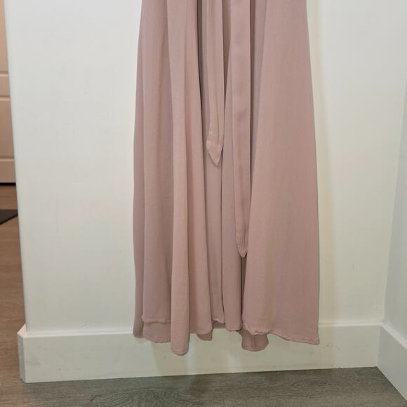 REFORMATION Winslow Wrap Maxi Dress Champagne Blush Tie Back Flowy Sz XL - Picture 6 of 13